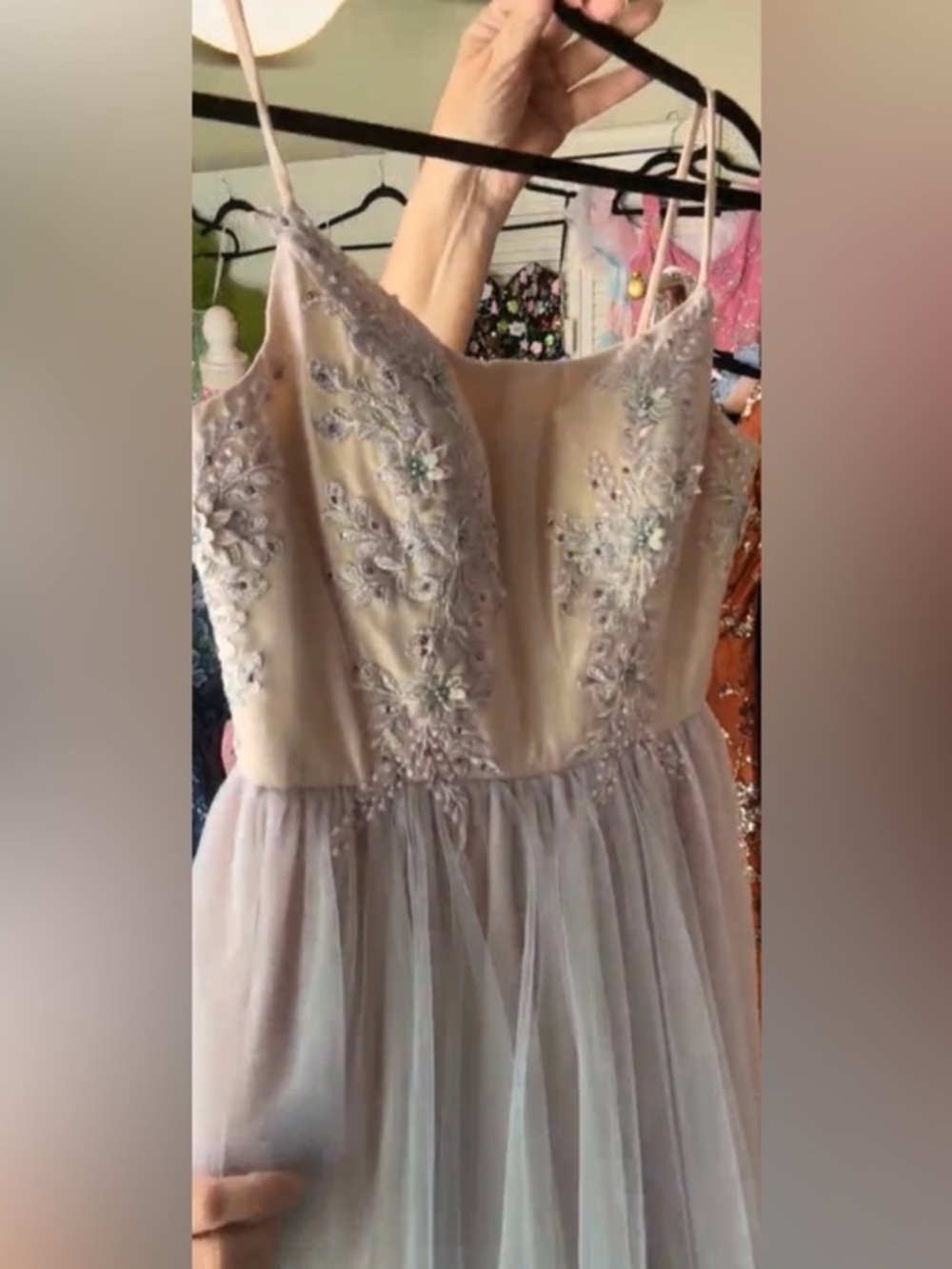 Tulle Floral Dress, Ronnie in Baby Blue by AW Bridal, NWT Size 8